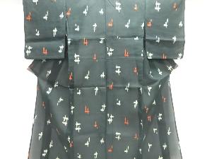 大正ロマン　絣柄織出し夏お召模様着物